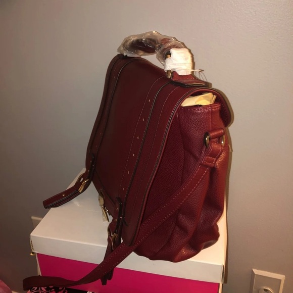 JustFab Burgundy Messenger Bag - Picture 2 of 3